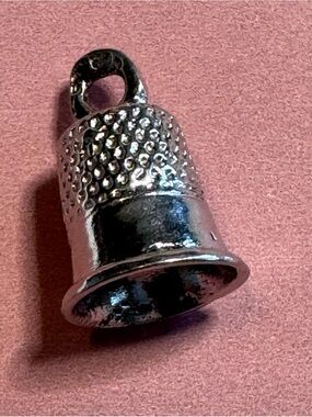 Vintage 925 Sterling Silver Dimpled Thimble Charm Pendant